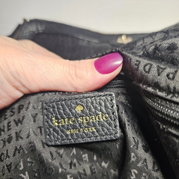 Kate Spade Chester Street Miri Satchel Crossbody Pebbled Leather Black Gold - Picture 4 of 13